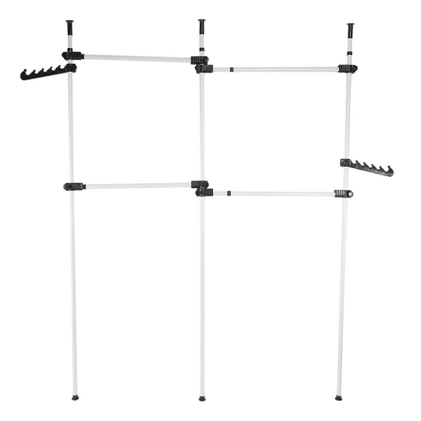 Telescopic Wardrobe System, Clothes Rail with Bars, Clothes Storage System, Shelving Unit