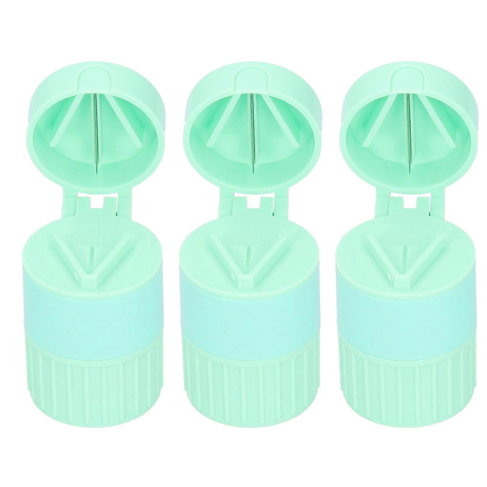 3pcs MultiFunctional Pills Crusher Cutter Tablet Splitter Grinder Storage Box Accessory(Green )