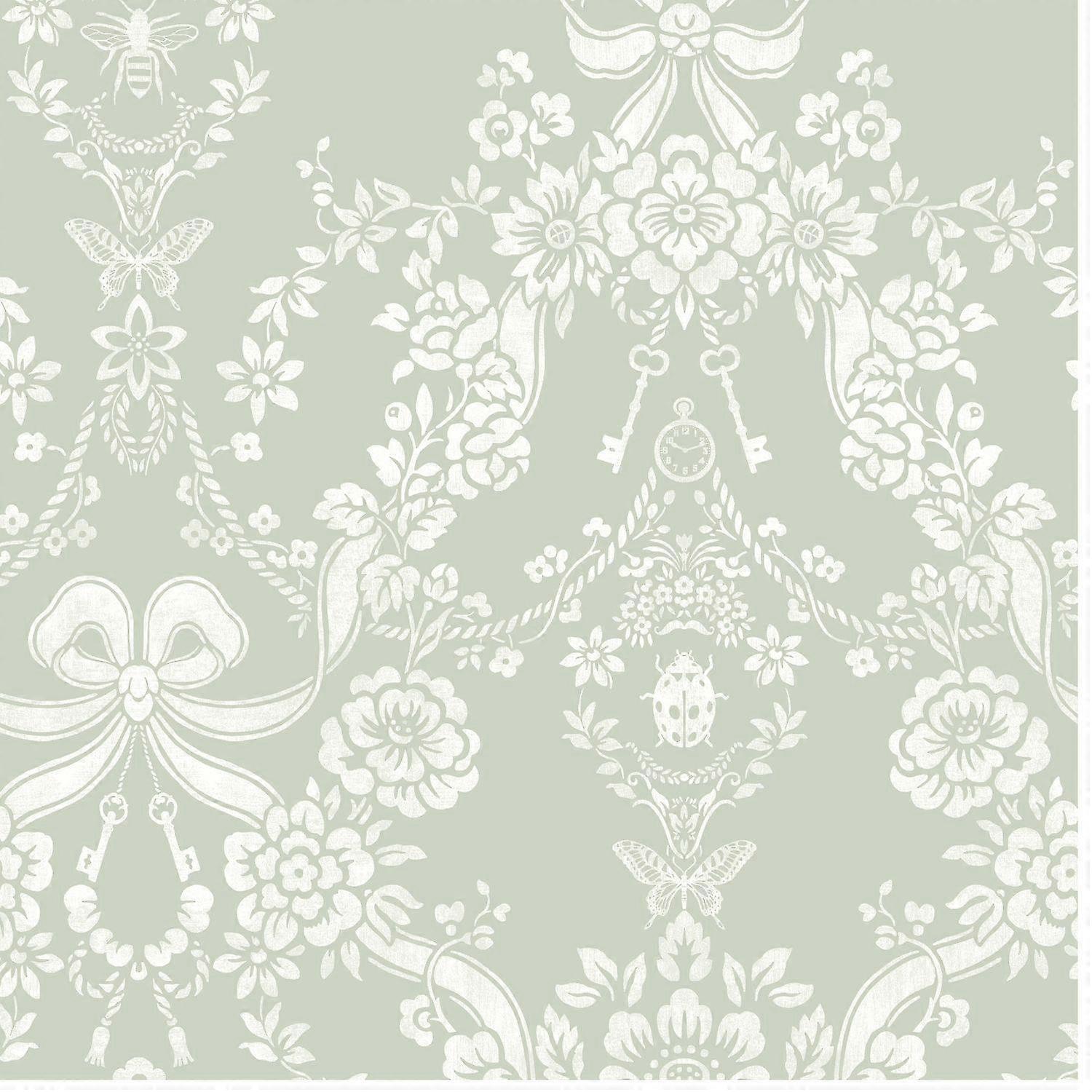 Holden Decor Bow Damask Sage Wallpaper
