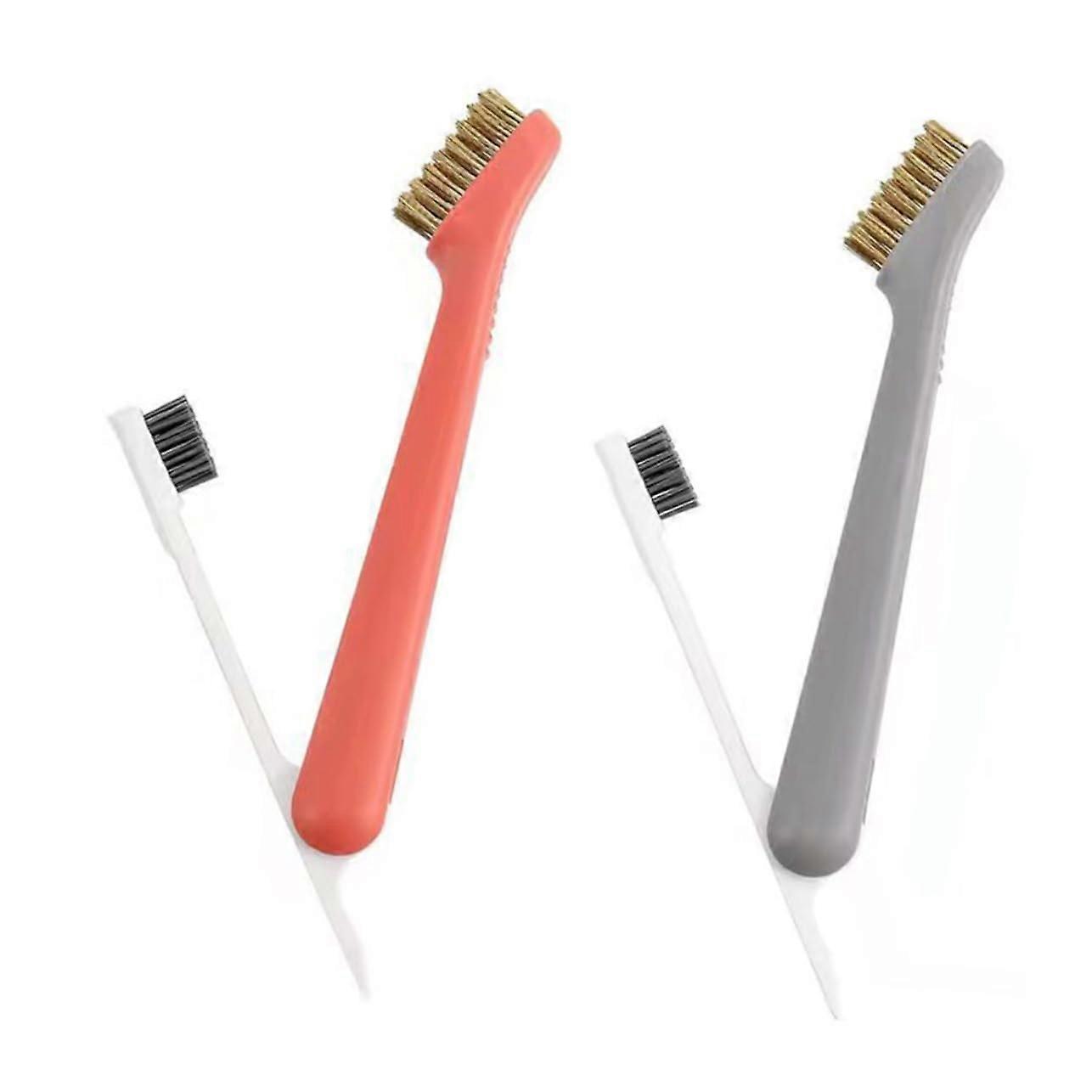 1 multifunctional cleaning brush for cooktops with rotating steel bristles, ergonomic design for removing grease and dirt, 2 pieces