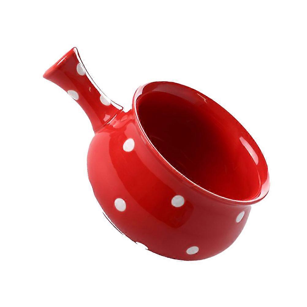 Instant Noodle Bowl Red Bowl with Handle and Versatile Size for Home