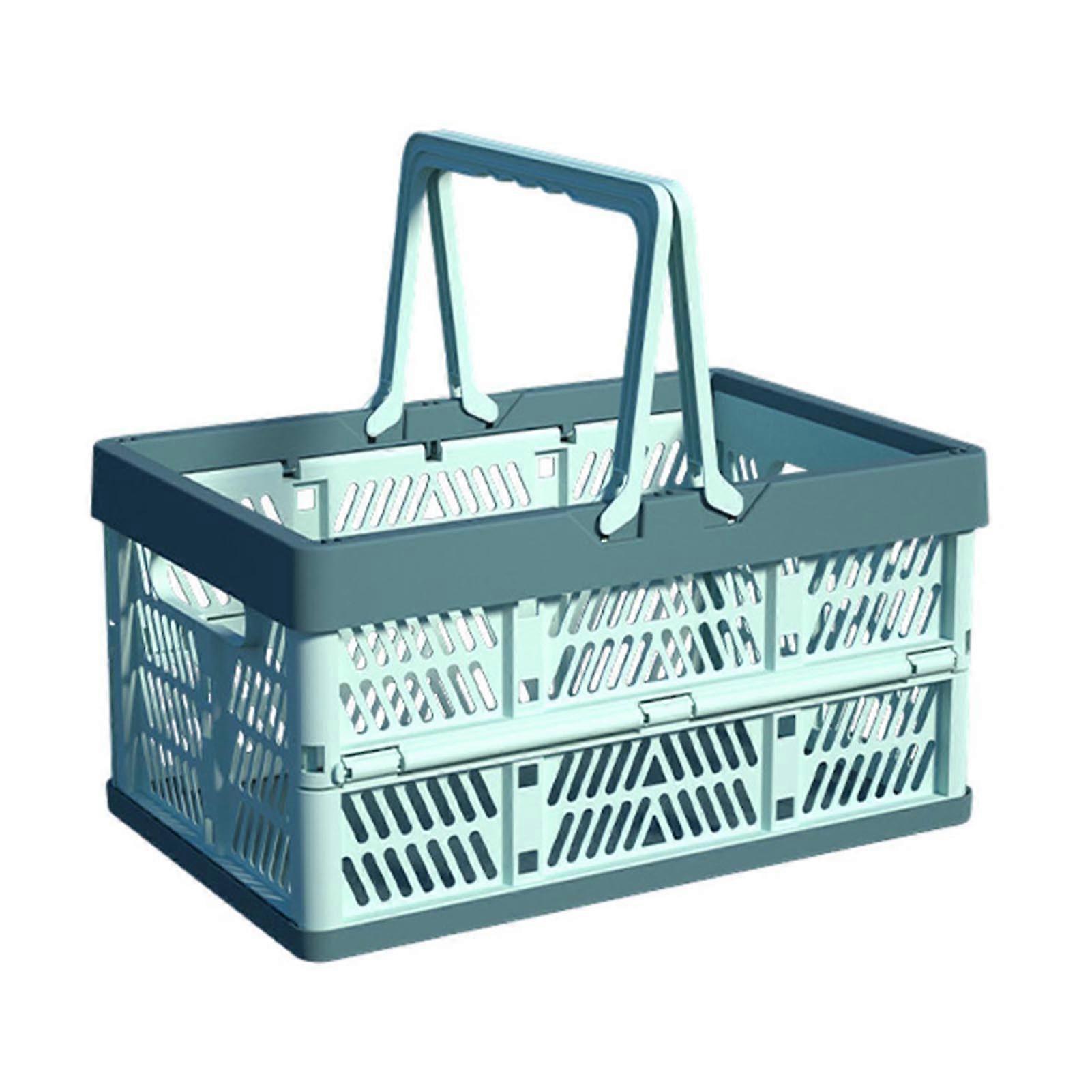 Collapsible Storage Crates with Handles Easy Use Space-Saving Desktop Organizer