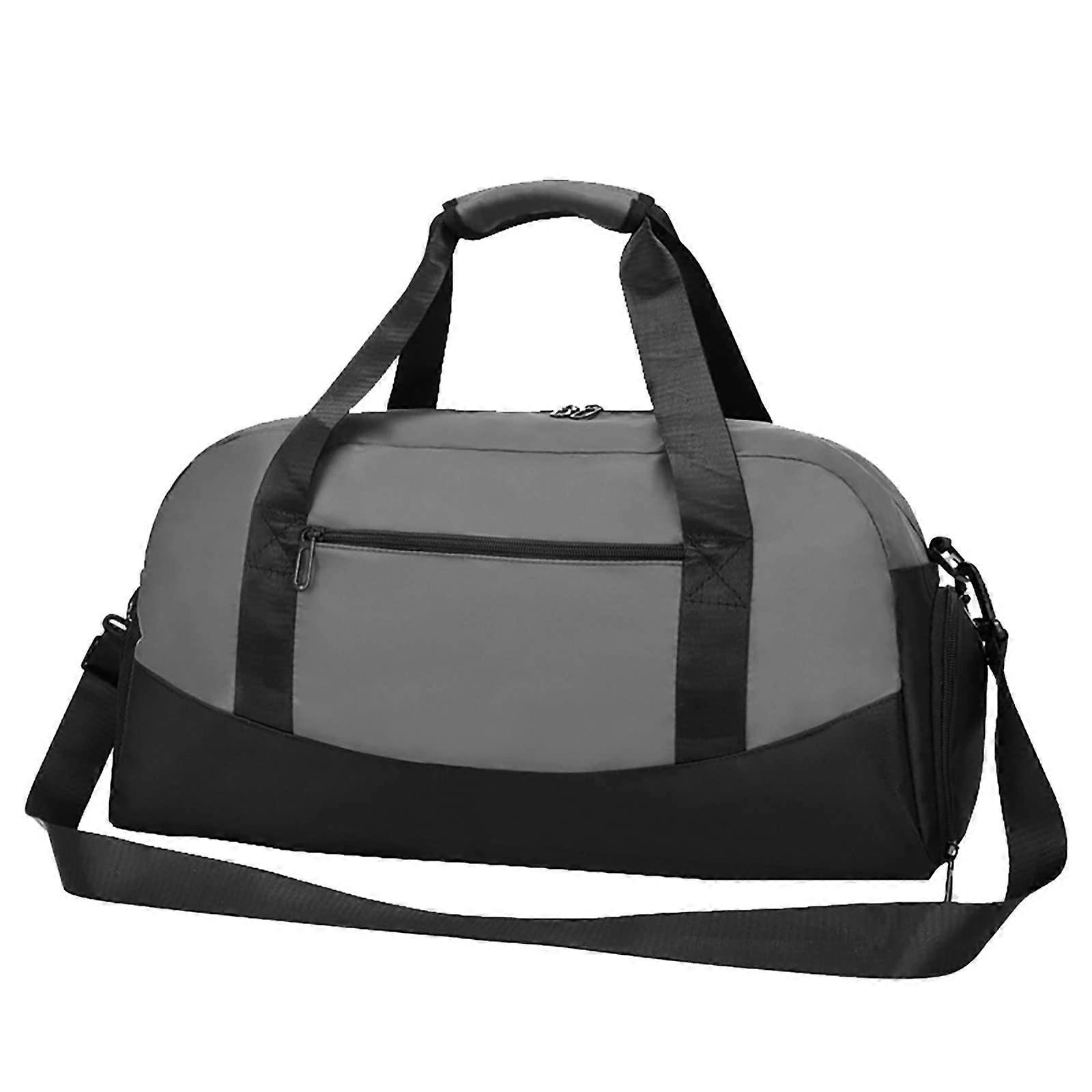 20 Inch Duffel Bag with Zip Front Pocket, Side Handles, Shoulder Strap Grey
