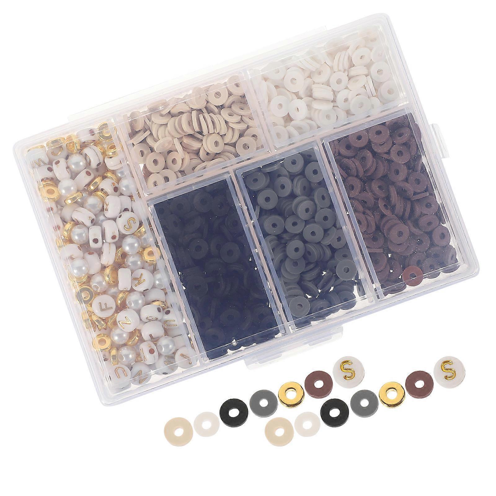 Black Polymer Clay Beads for DIY Jewelry Crafts with Durable Material and Uniform Size 6 Grids Mixed Series