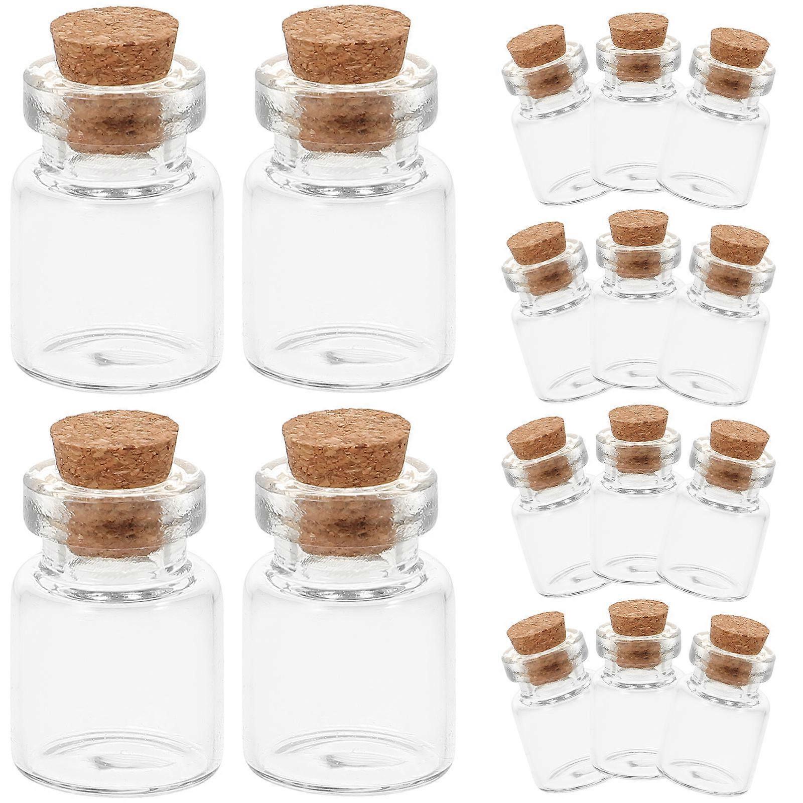 Tiny Jars With Lids Mini Wish Bottles Storage Diy Crafts Supply Travel 20Pcs