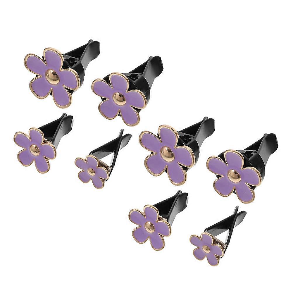 8pcs Flower Air Vent Clips for Car – Durable Interior Accessories, Scent Freshener Compatible Clips, Cute Design for Women