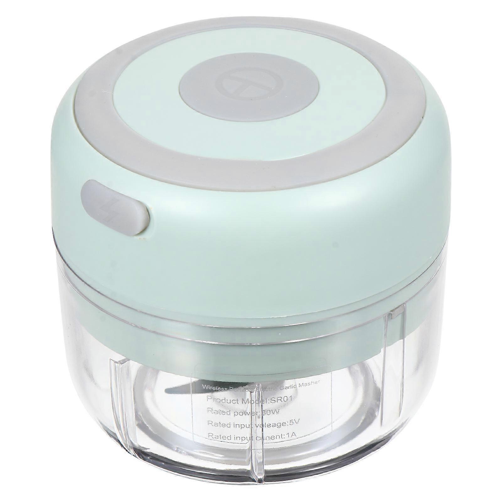 Small Garlic Chopper Multifunctional Garlic Masher Green 8.7X8.7X7.7CM Garlic Mashing Wireless Operation 1Pack