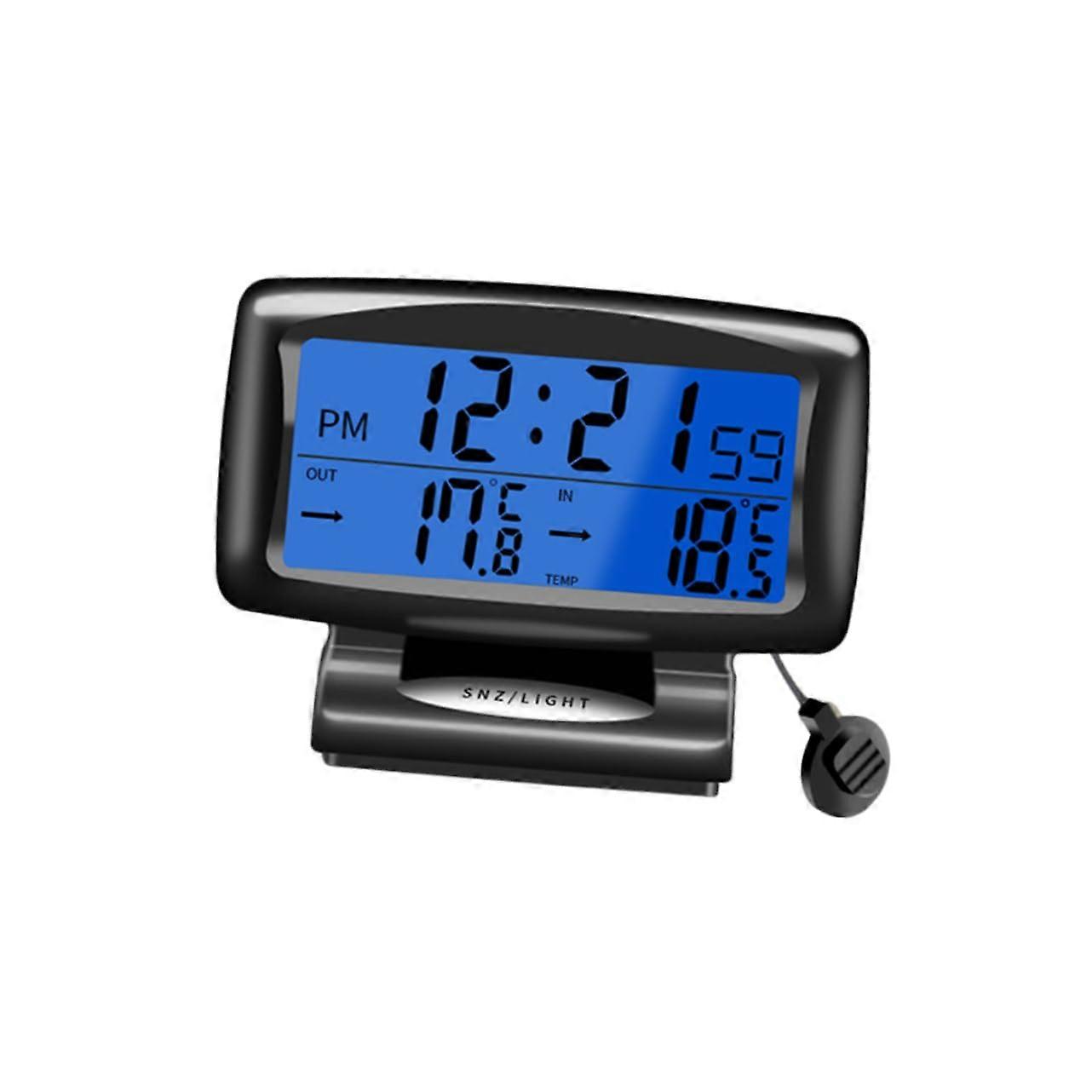 Electronic Thermometer for Car with Dual Temperature Display and Backlight, Battery-Free Installation for Dashboard Decoration