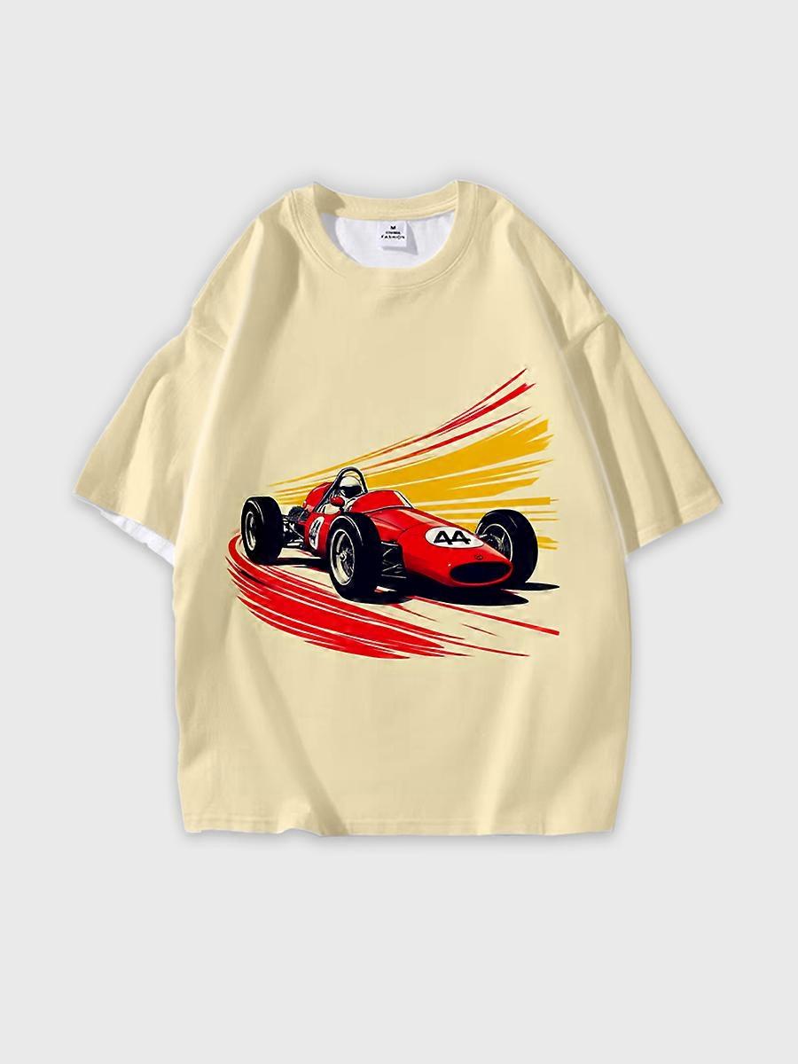 T-shirt round neck Pattern loose short sleeve N65