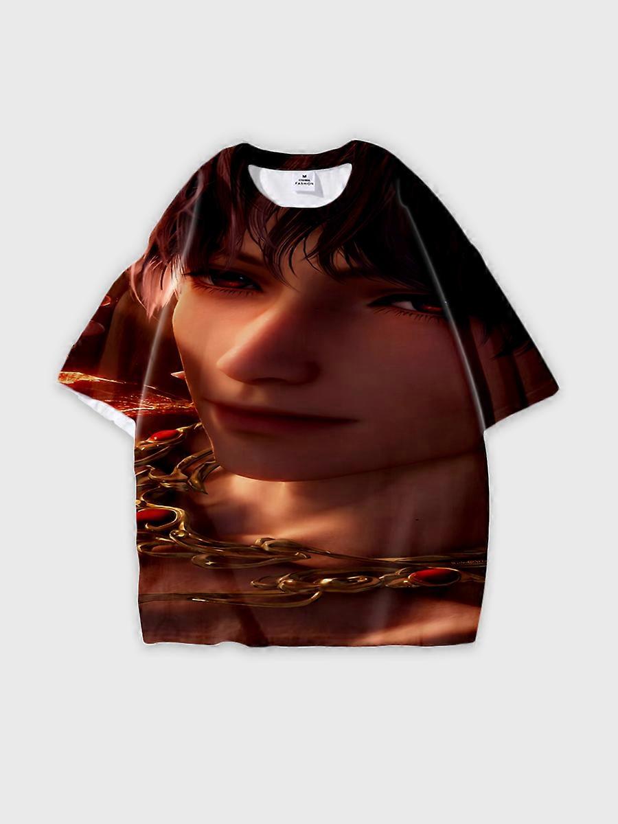 T-shirt round neck Role Pattern loose short sleeve B457