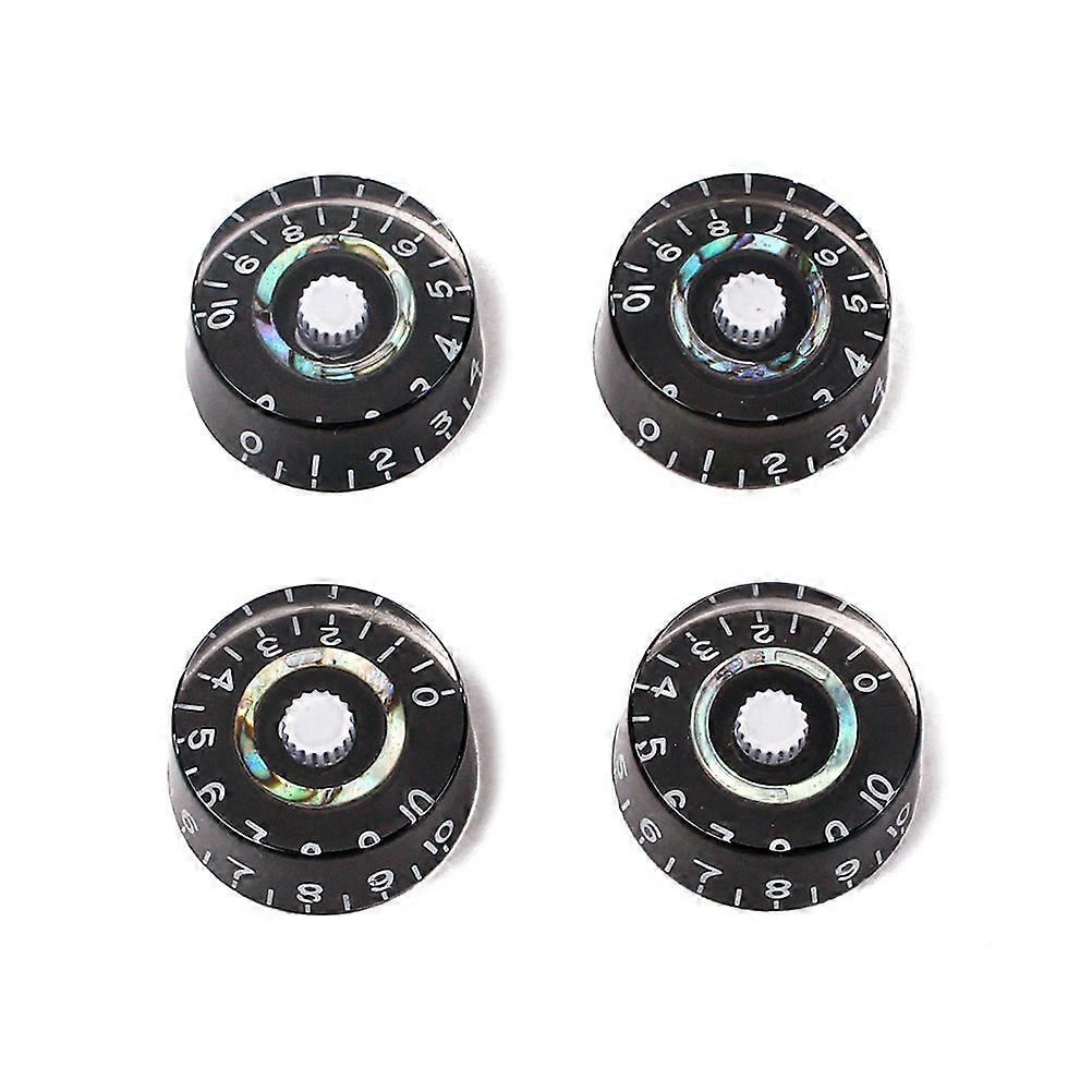 4pcs Black Electric Guitar Knobs Abalone Blue Green B-Stock