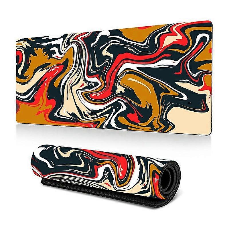 300 x 800 x 3mm Abstract Fluid Pattern Rubber Mouse Pad Large Non-Slip Mouse Mat