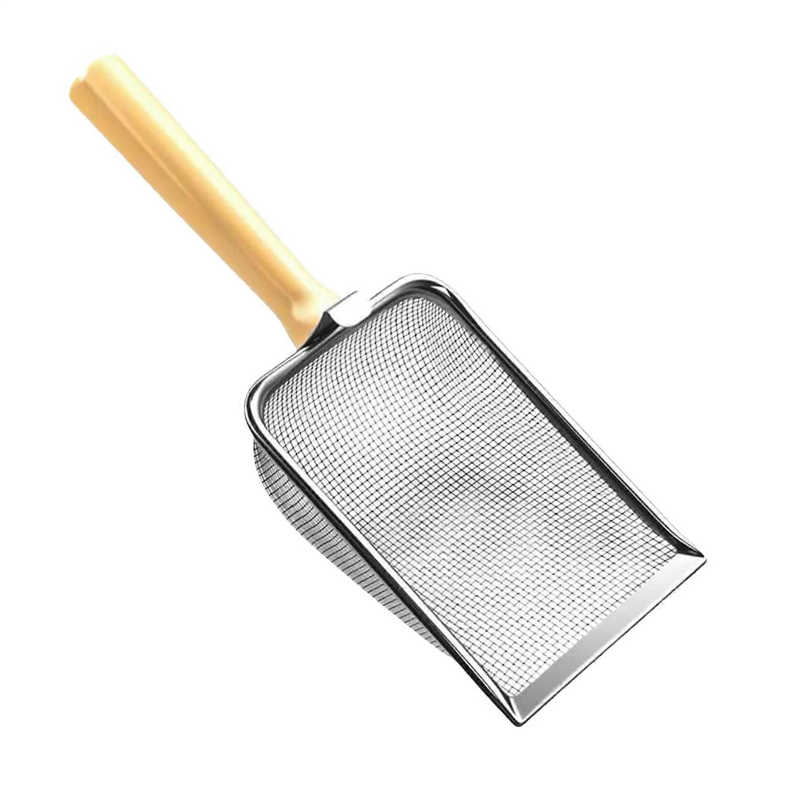 Cat litter scoop, mesh sieve – sieving tool with ergonomic stainless steel handle for small pets with multiple cats