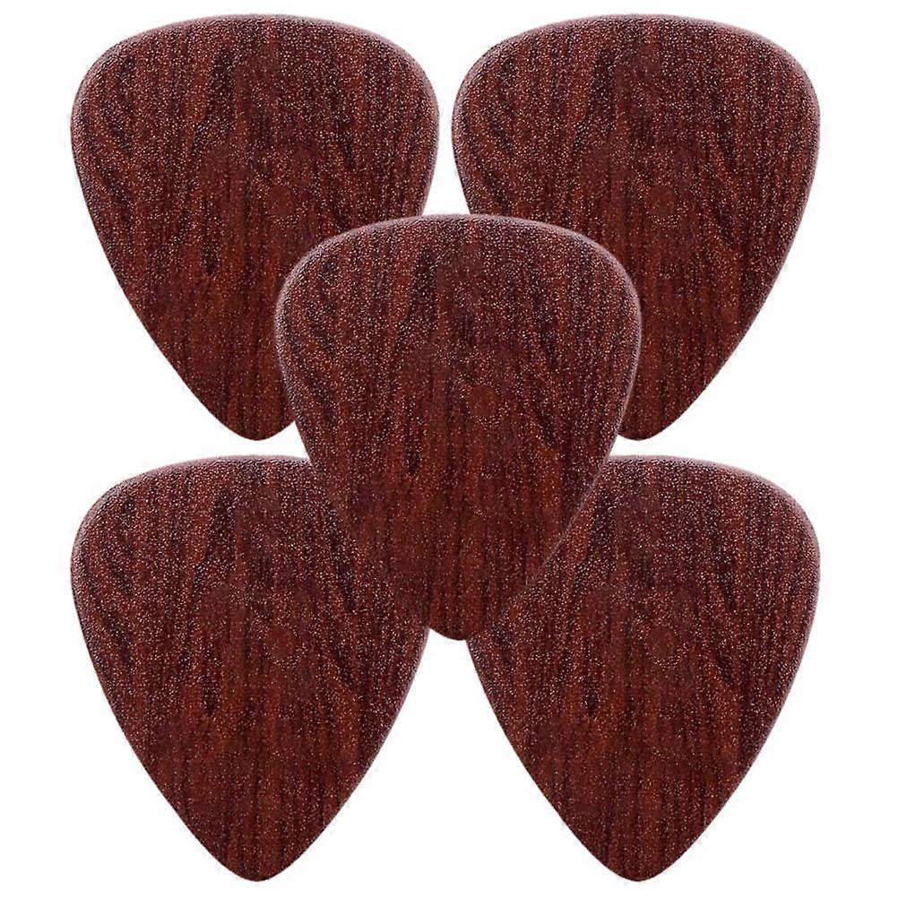 Portable Brown Synthetic Guitar Picks with Creative Patterns for Guitar Players, Set of 5