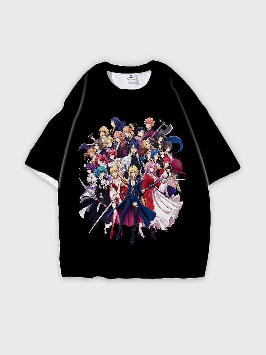 T-shirt round neck book Characters Pattern loose short sleeve P2044