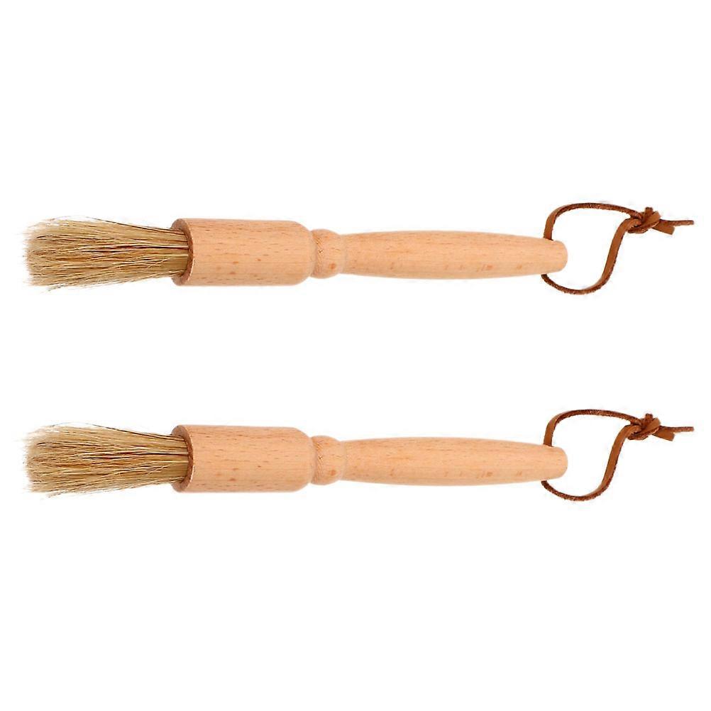 Versatile Espresso Cleaning Brush for Coffee Machines and Grinders, Beige Beech Wood, Easy to Clean
