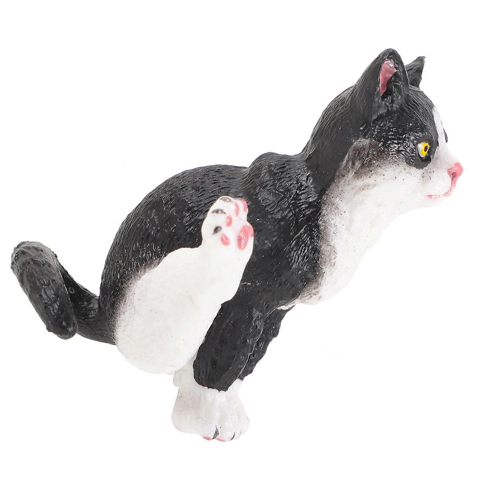 Hemoton Lifelike Cat Sculpture PVC Small Cat Figure Desk Ornament Cat Model