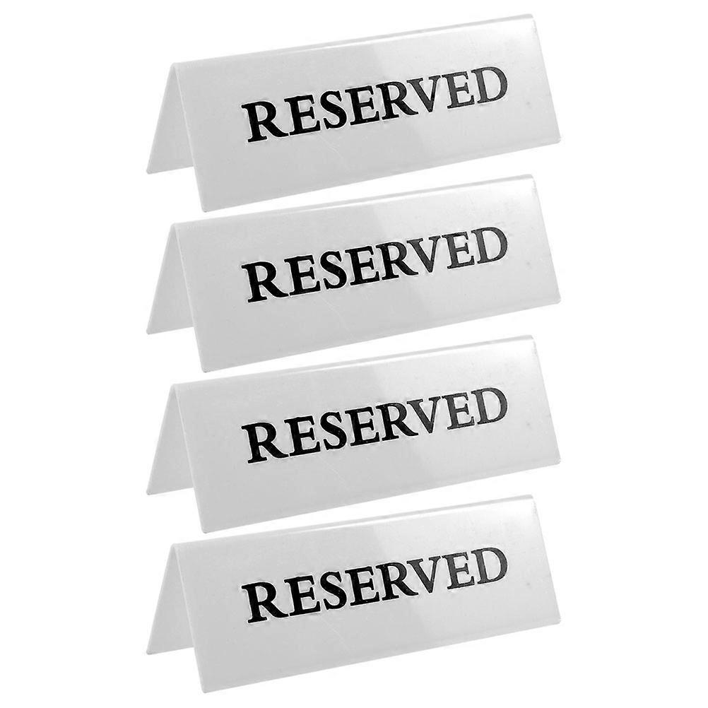 Restaurant Table Signs Acrylic Reserved Table Tent Sign For Office Meeting Party Elegant Design 20.00X7.00X5.00CM Seating Reservation 4Pcs