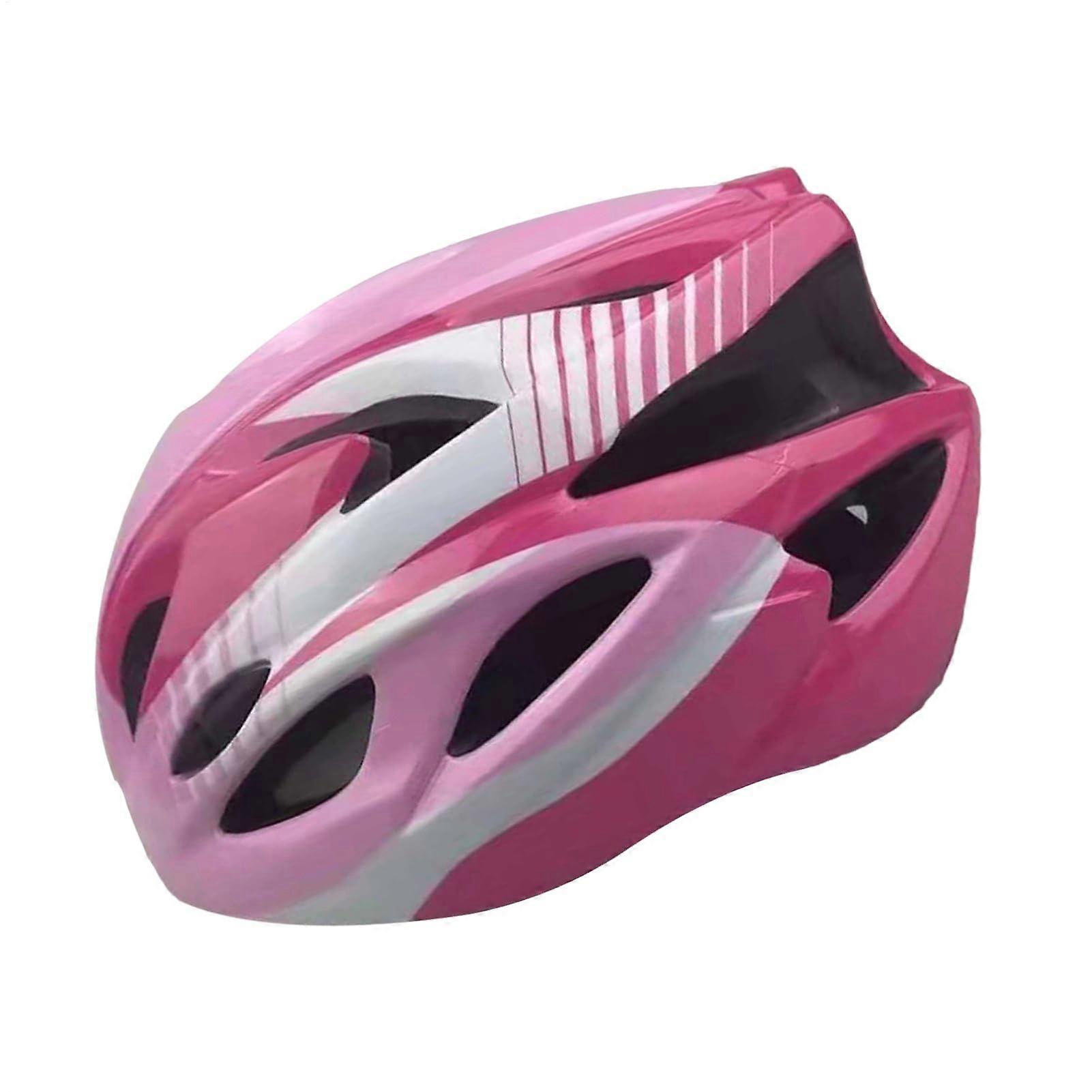 Bicycle safety caps for kids, lightweight bike helmets, durable, adjustable for ages 814, white/pink