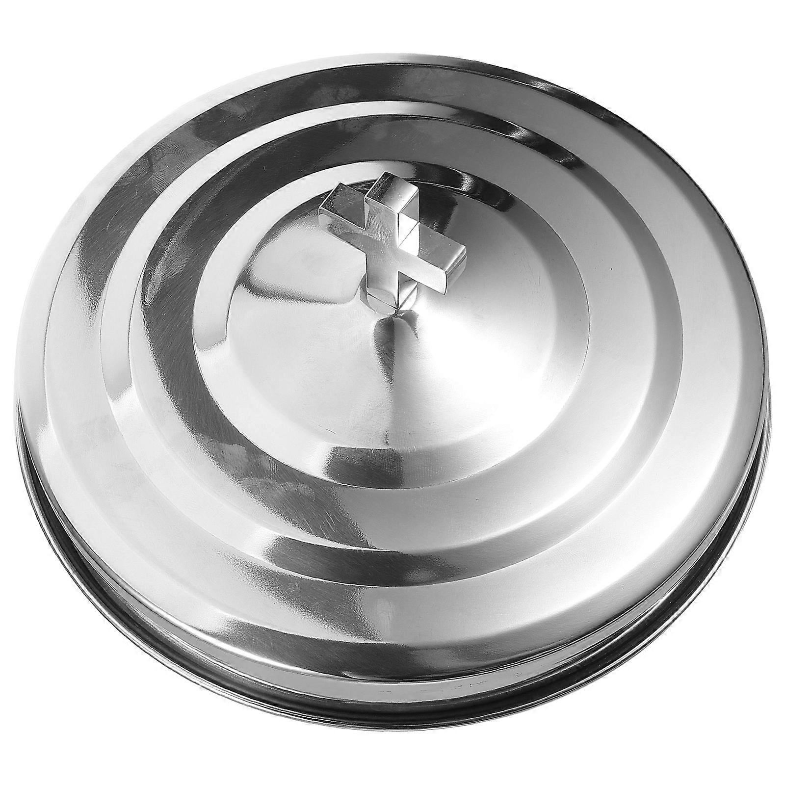 Communions Tray Metal Cover Design Square Lid For Churches Religious Use 20.00X20.00X8.50CM Stainless Steel Protective Cover 1Pcs