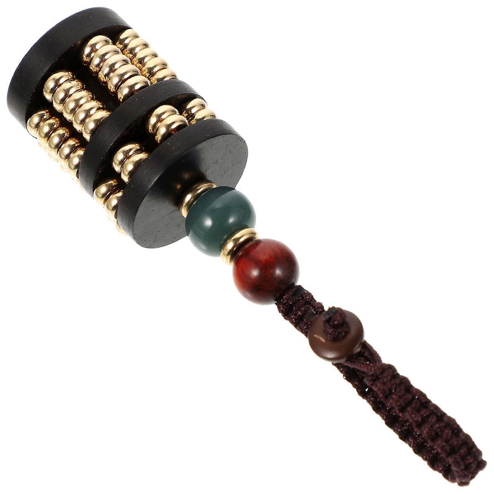 It sounds like you're describing a **mini vintage abacus keychain pendant** made from **sandalwood**, possibly as part of a **DIY craft supply kit**