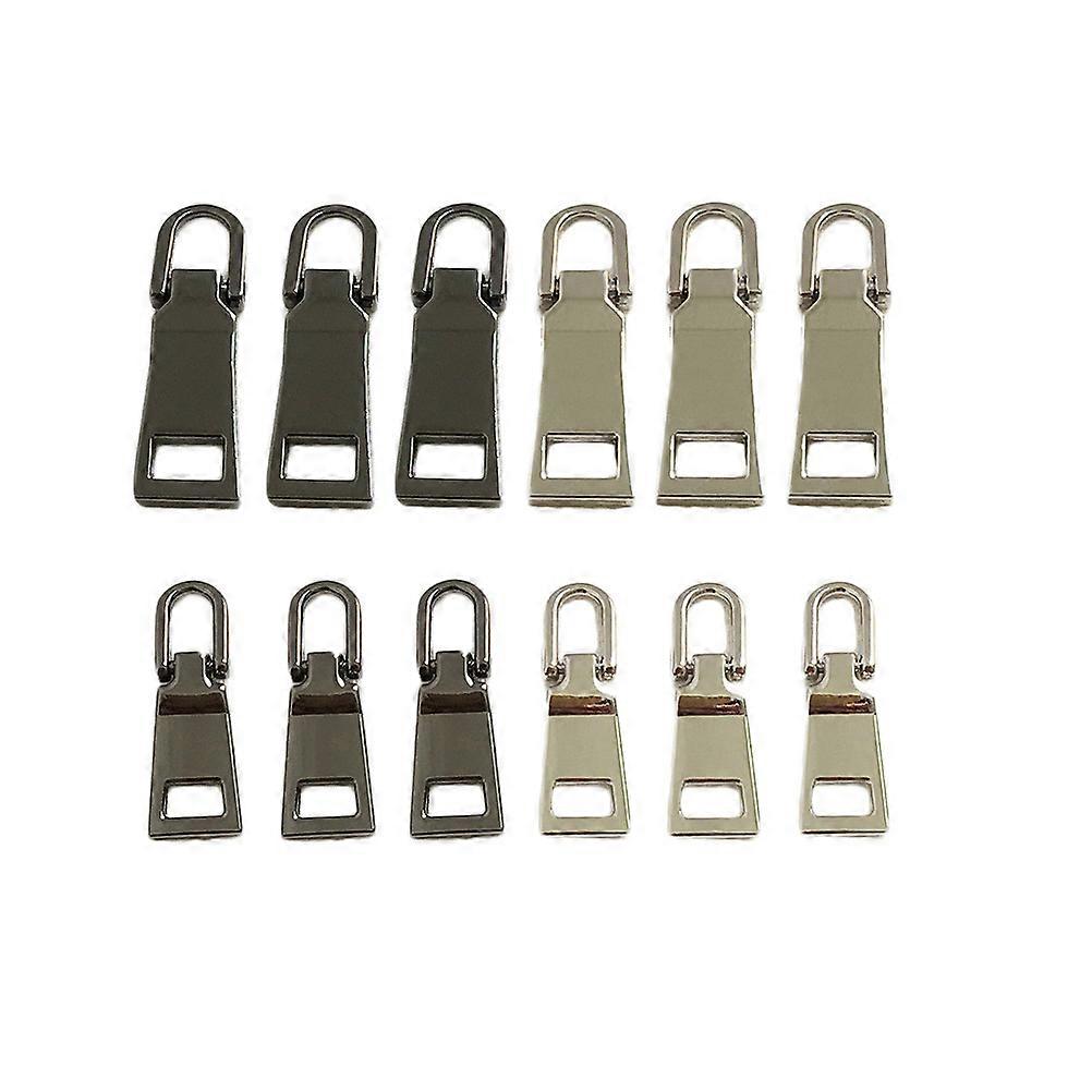 Metal Zipper Pullers for Bag Use Assorted Color Smooth Sliders Ideal for DIY Projects 12 Pieces