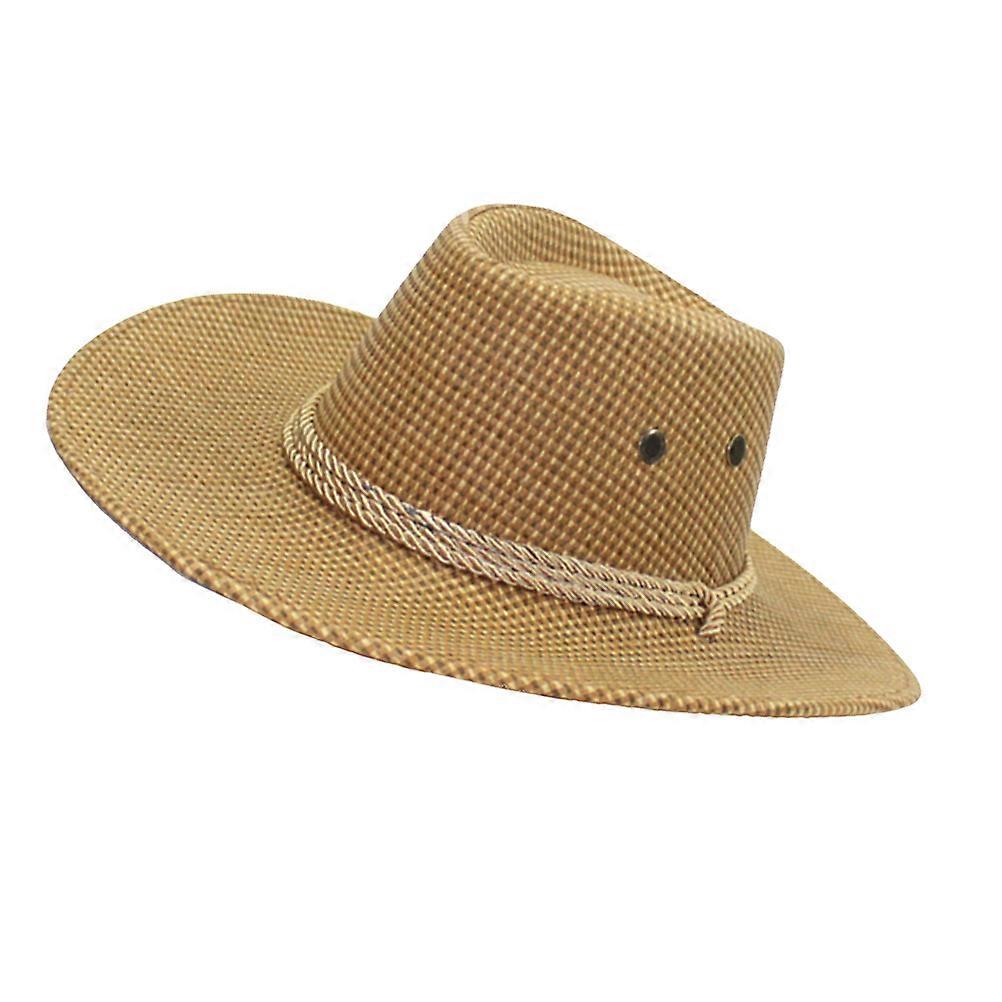 Versatile Brown Wide Brim Hat For Adults With Shading Face Function Perfect For Plays And Musicals 1Set