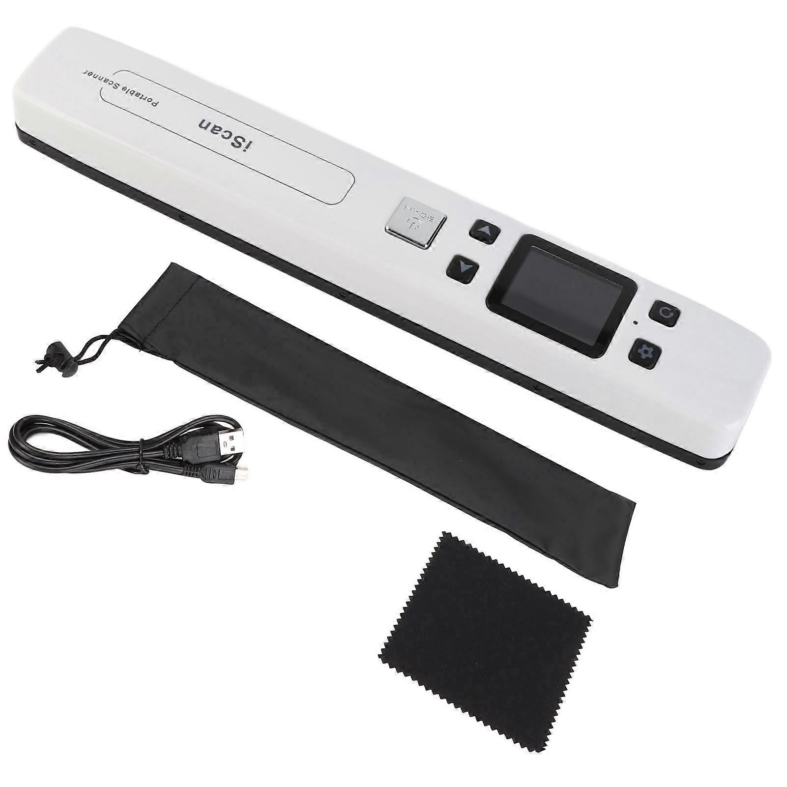 Portable A4 Document Scanner 300 600 1050DPI JPEG PDF Monochrome Color Mode for Photo Script Text Scanning White Compact