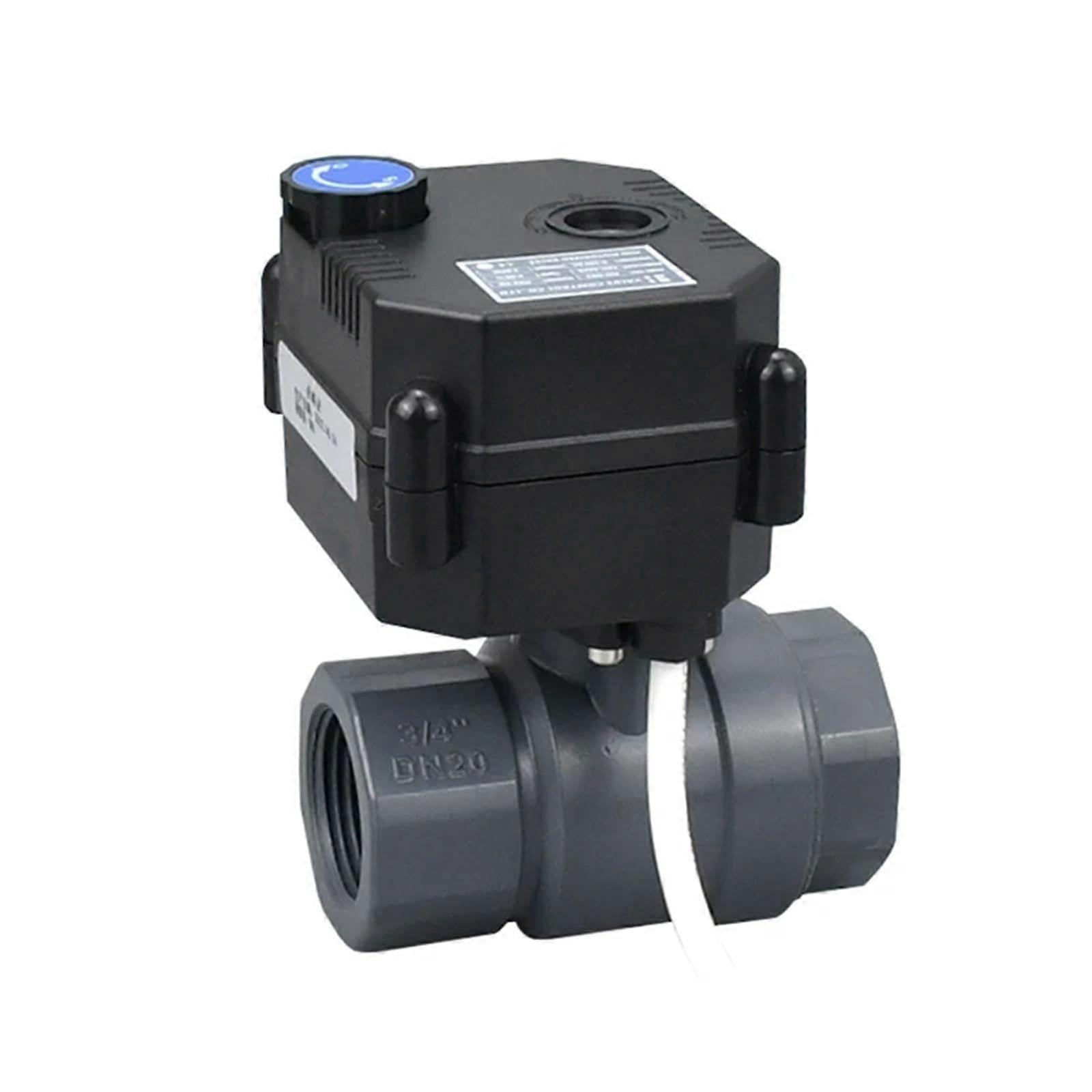 Motorized Ball Valve UPVC With Manual Switch, IP65, DC9V/DC12V/DC24V, DN15, 1/2 In 3/4 In 1 In, DC12V_CR02