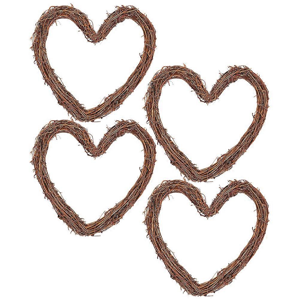 Diy Rattan Wreath Frame for Home Use Sturdy and Light Brown Synthetic Material 4 Pieces