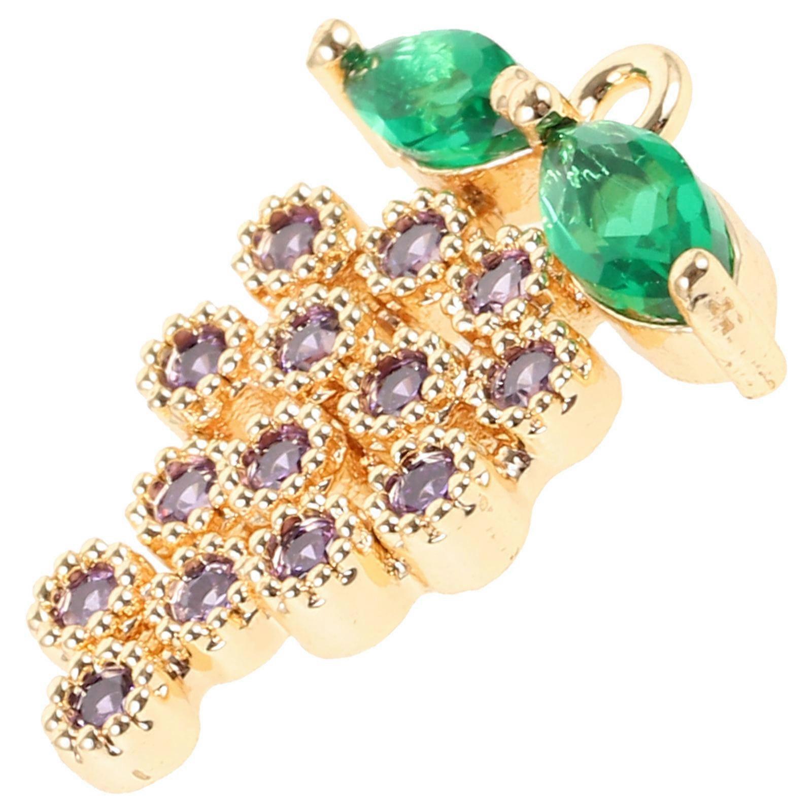 Fruit Shaped Alloy Charms for DIY Jewelry Making Projects with Zirconia Stone Multi Color 0.5 Inch