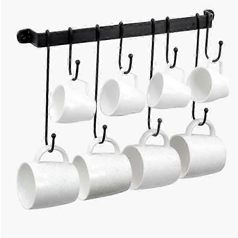 Θήκη κούπας καφέ για τοίχο: 17-ιντσών Black Coffee Bar Cup Hanger Hooks - Κρεμαστό ράφι φλιτζανιού καφέ Stor