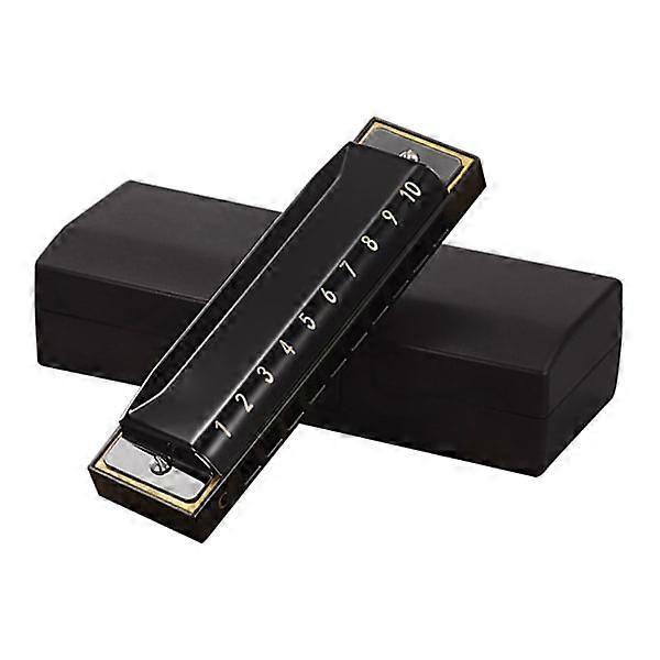 10 Hole 20 Tone Diatonic Harmonica with Case, Standard, for Professional Musicians, Beginners, Students