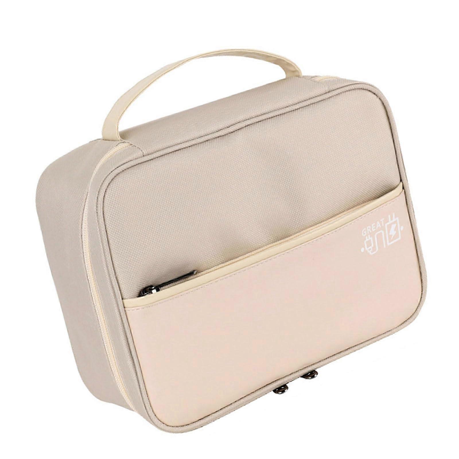 Cable Organiser Box for Travel, Durable Polyester & Leather Cable Storage Case