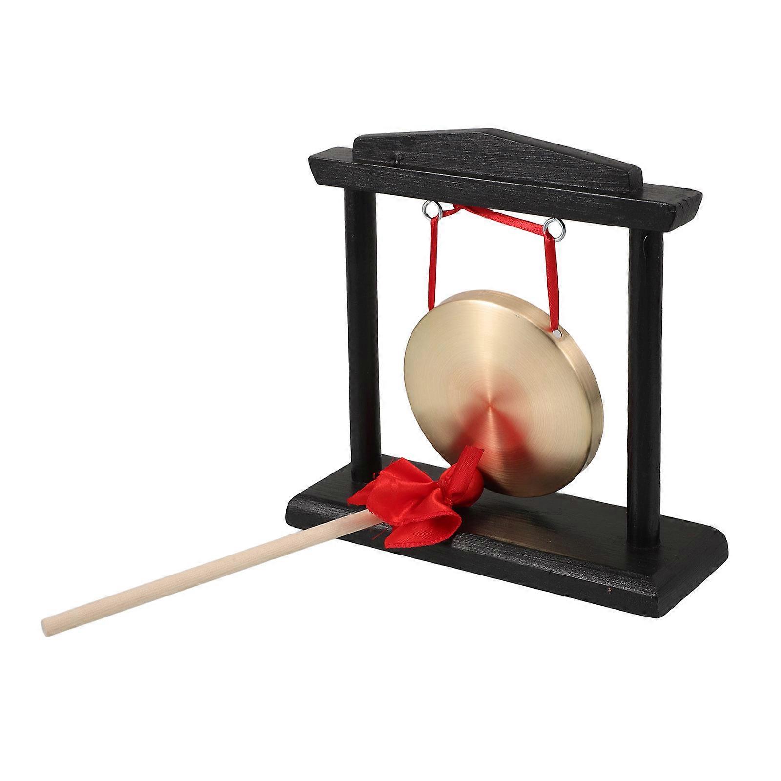Decorative Copper Gong with Wooden Stand and Mallet – Diameter Percussion Instrument for Classroom, Celebrations, Performances, and Special Events