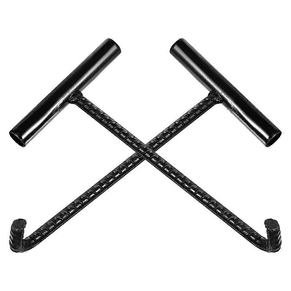 2pcs Metal Manhole Cover Hook T shaped Hook Pull Hook Lifting Hook Sewer Hooks