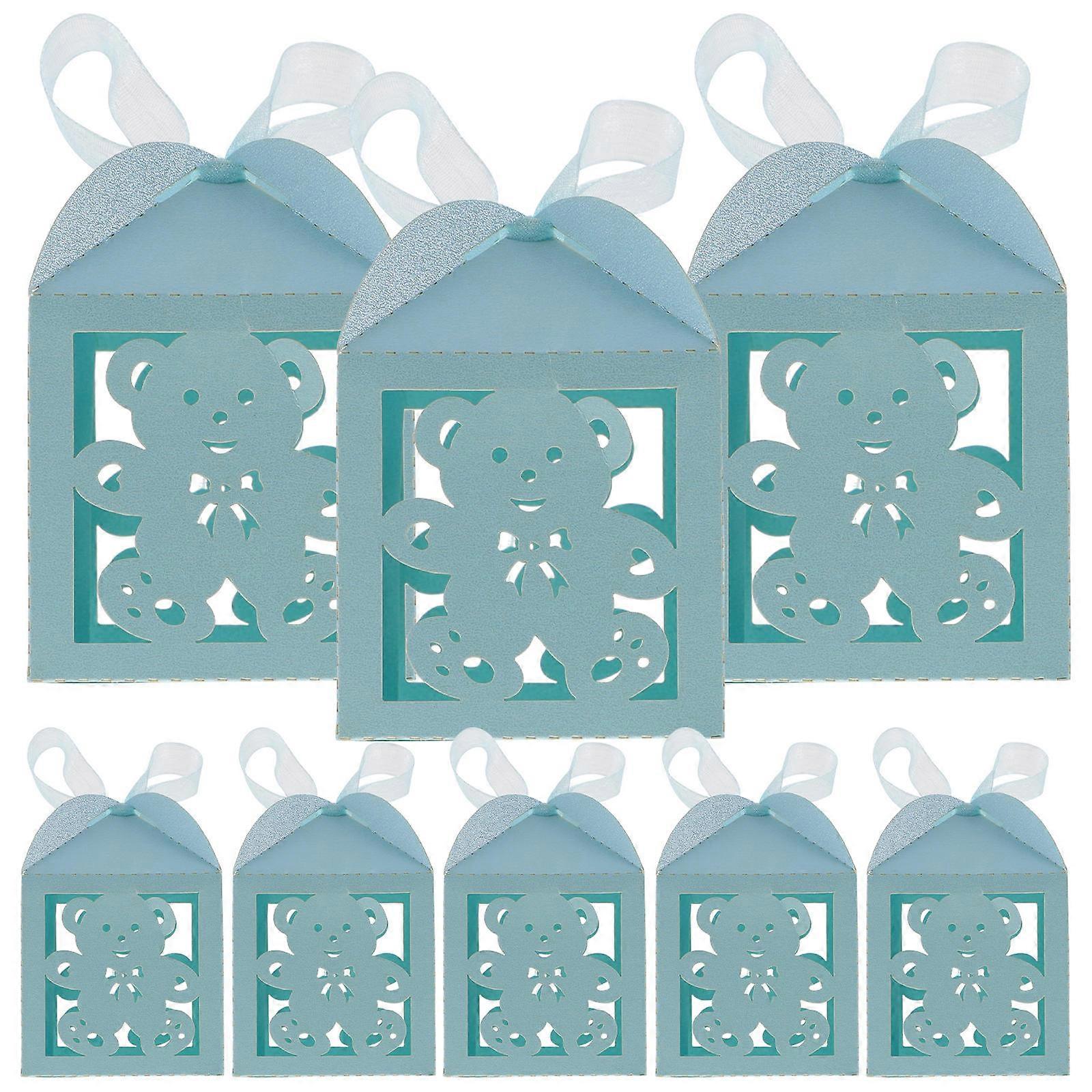 Sky-Blue Hollow Paper Candy Boxes 50Pcs For Children Guests Decoration Candy Storage