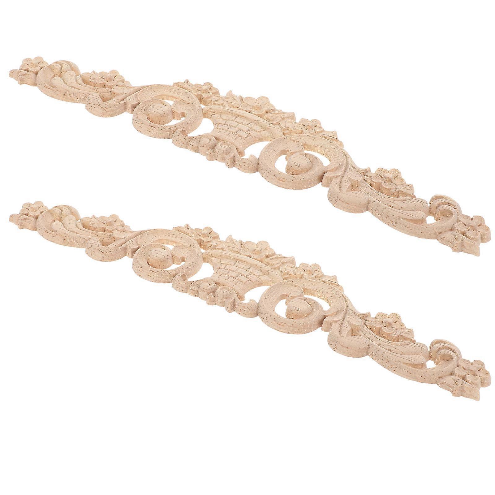 Wooden Carved Applique for Home Decor Khaki Synthetic Material 1Pc
