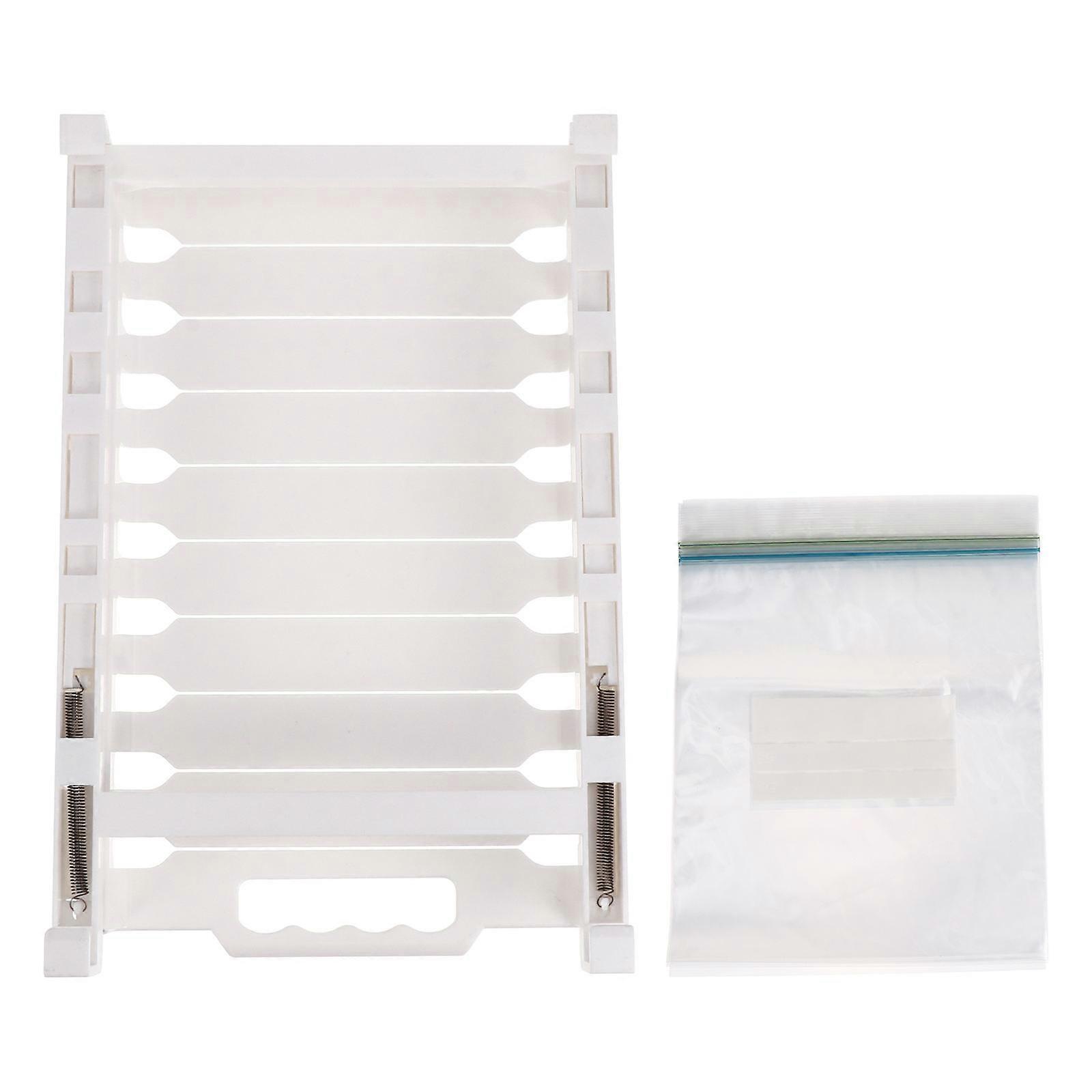 Refrigerator Rack Bag 10Pcs Including 1 Hanger Storage Holder For Fridge Tidying 30x20cm Moisture Proof Space Saving White