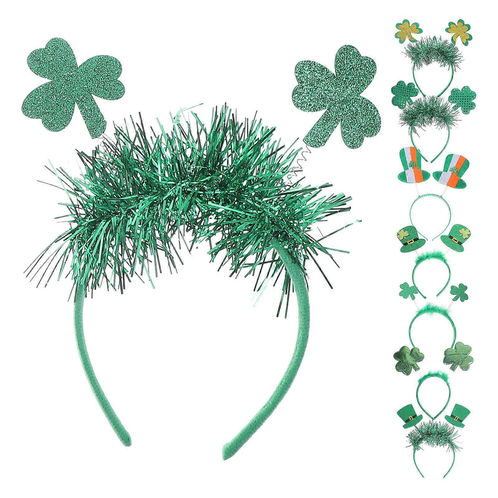 Green Shamrock Headband for St Patrick Decorations Made of Plastic and Cloth Soft Comfortable Unique Design