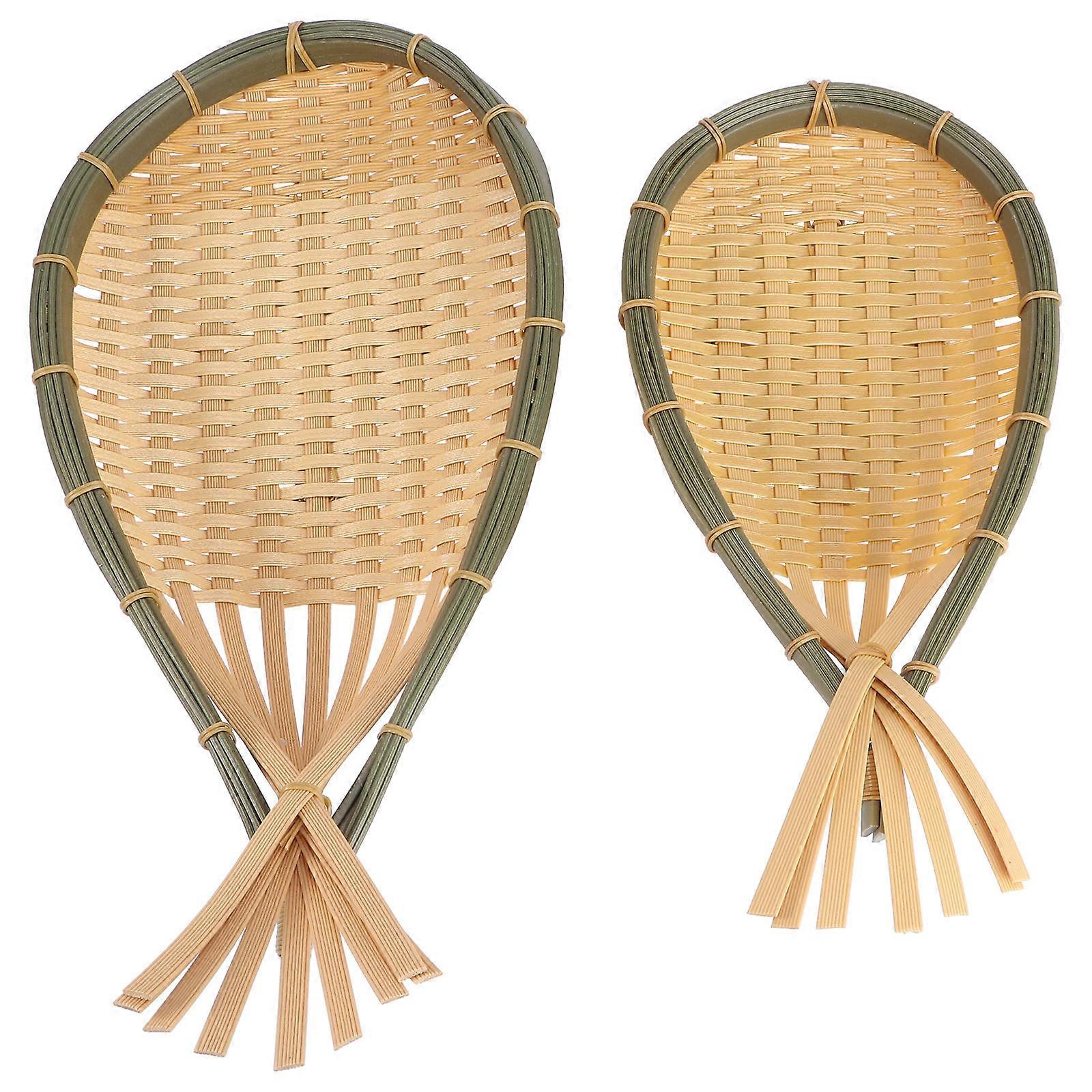Imitation Rattan Basket Fruit Holding Home Use Decorative Storage Container 41x21.5cm Assorted Color 2Set