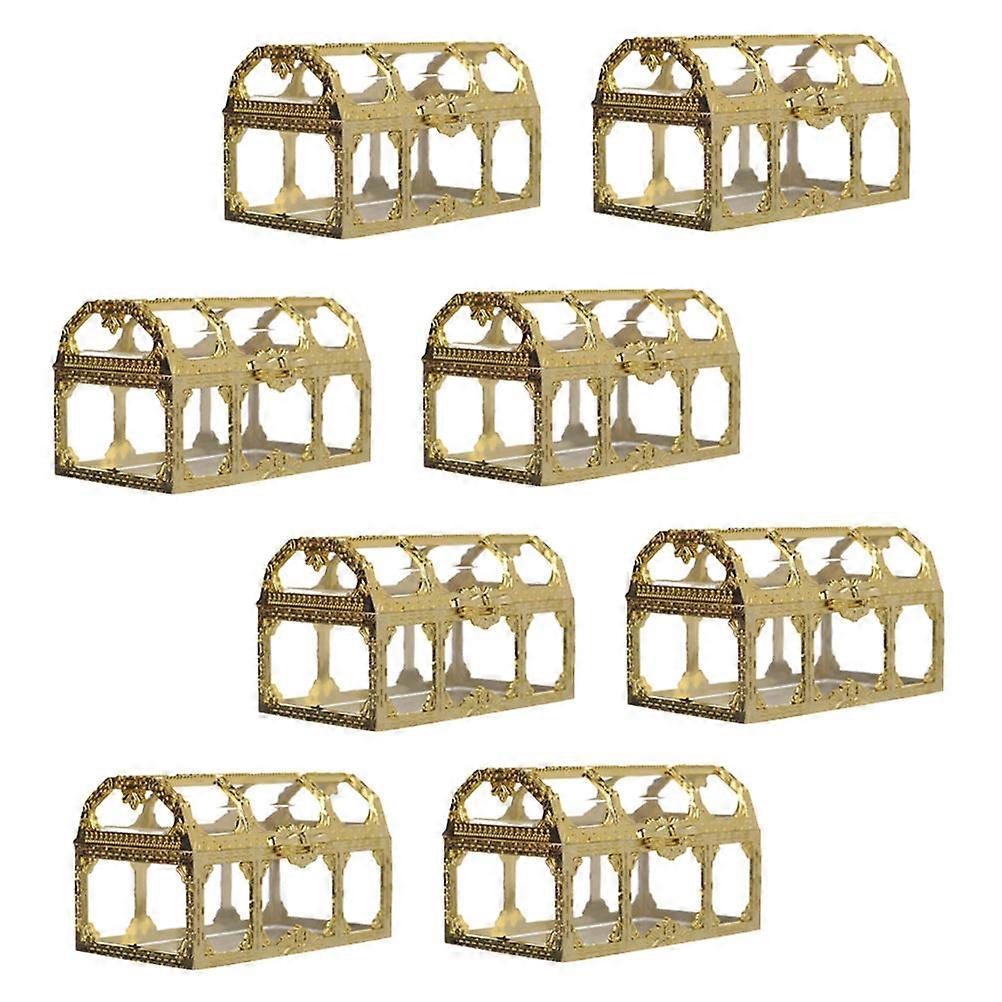 Treasure Boxes 1 Set 8 Pcs Elegant Golden Square Candy Boxes For Weddings And Anniversaries Designed For Romantic And
