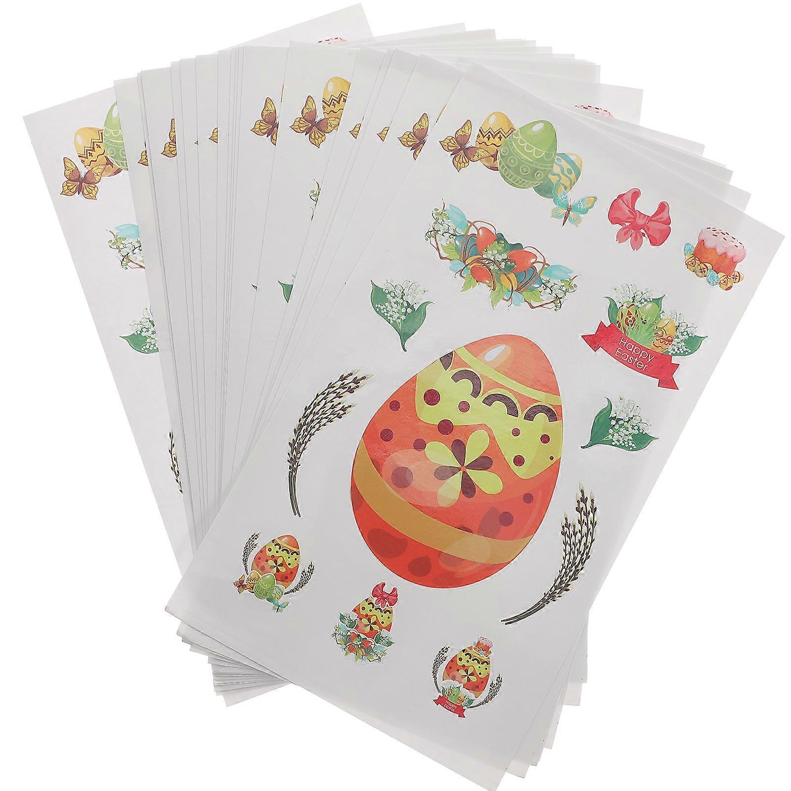 Colorful Easter Window Clings 20 Sheets Fun Decorations For Families In Egg And Rabbit Shapes