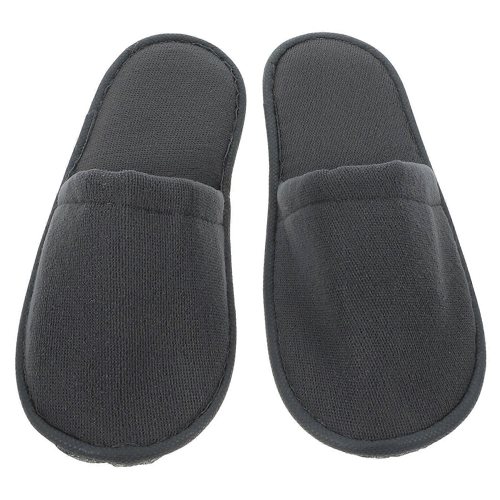 Disposable Slippers In Dark Grey For Guests Suitable For Home Hotel And Travel 6 Pairs Quickly Adapt To Feet Shape