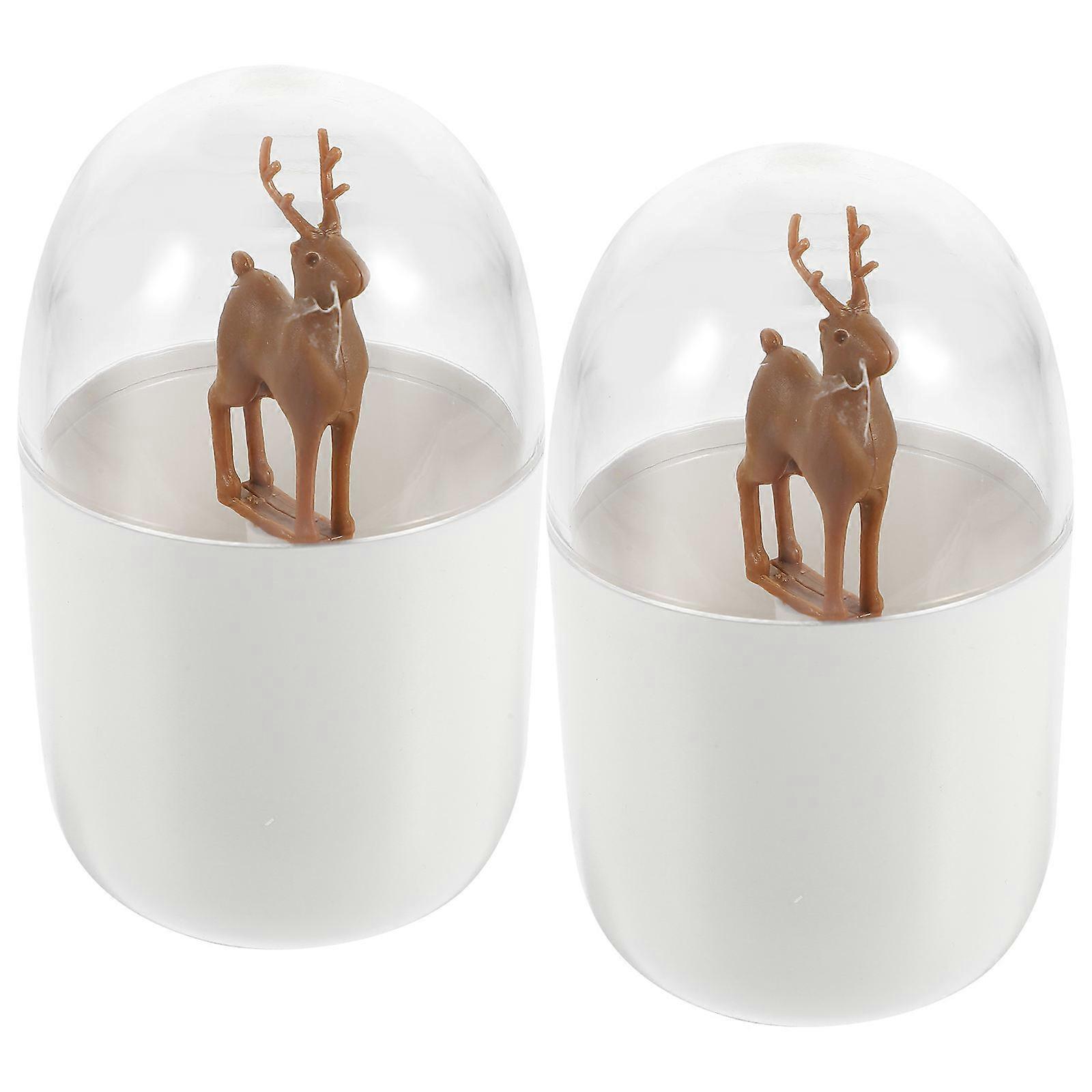 Toothpick Box For Travel Use In Elk Shape With Transparent Design For Checking Contents 2Pcs