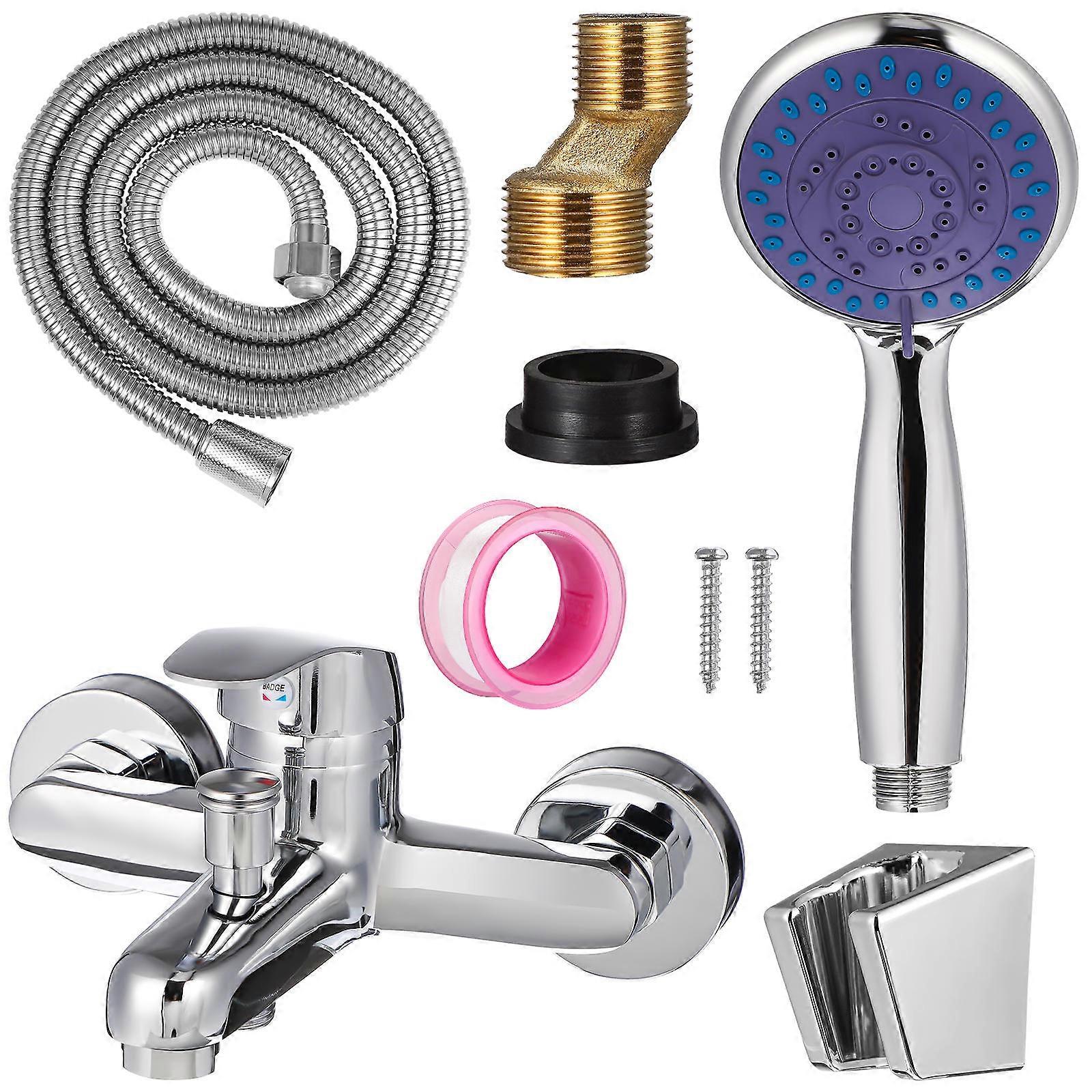 Bathroom Faucet Set With Handheld Shower Sprayer For Assorted Color One-Touch Spray 1 Set