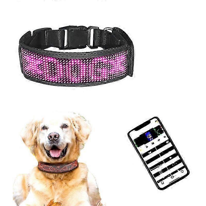 LEDディスプレイペットカラー紛失防止メッセージ可能なカラーリードロープ犬発光LEDカラー