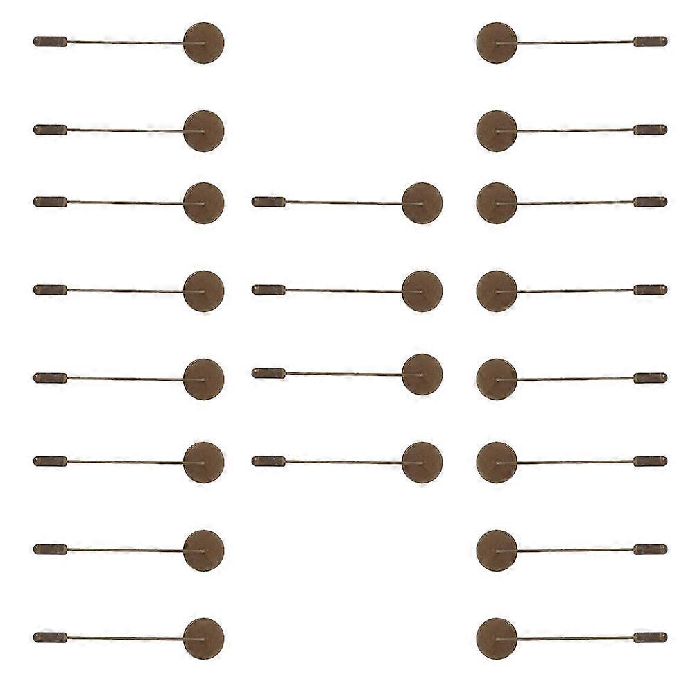 20 Pcs Metal Brooch Bases for DIY Use Olive Green Long Pin Supplies Craft Kits