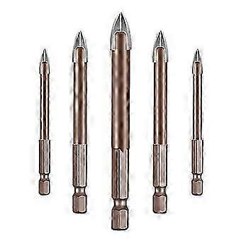 5PCS 5 6 8 10 12mm Titanium Masonry Drill Bit Triangle Drill Bit with Hex Shank 5PCS 5 6 8 10 12mm