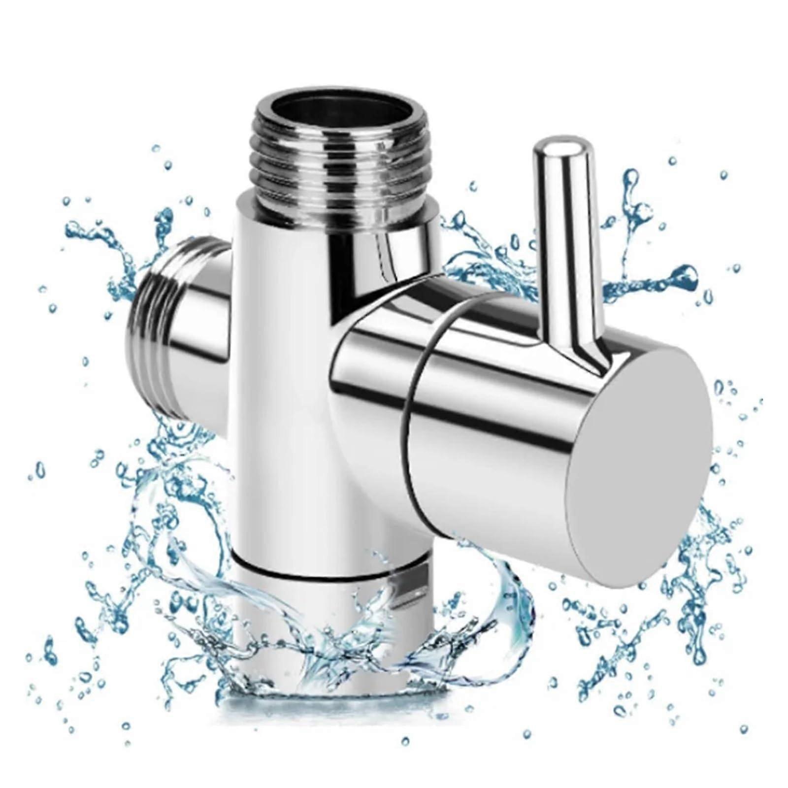 Shower Diverter Valve 3-Way Rustproof 1-Point Converter With 2 Connections For Hand Shower And Fixed Rain Shower Head